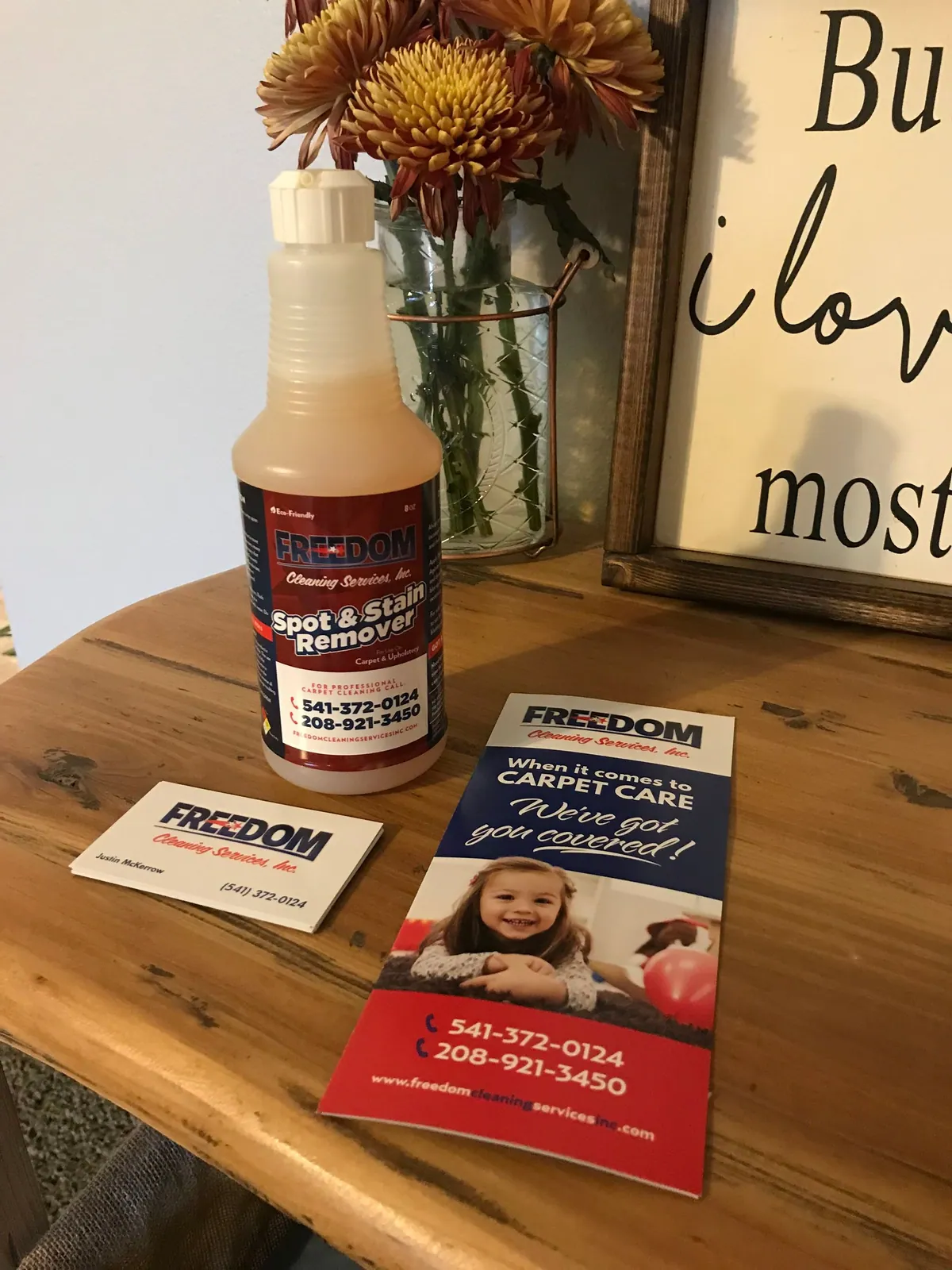 Inside the Freedom Cleaning Services shop